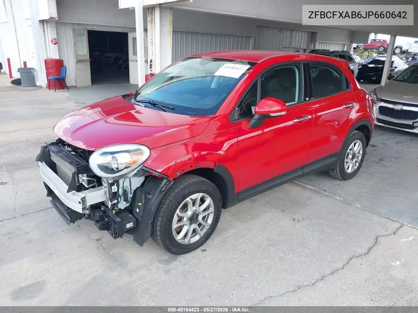 2018 Fiat 500X Pop Fwd VIN: ZFBCFXAB6JP660642 Lot: 45184423