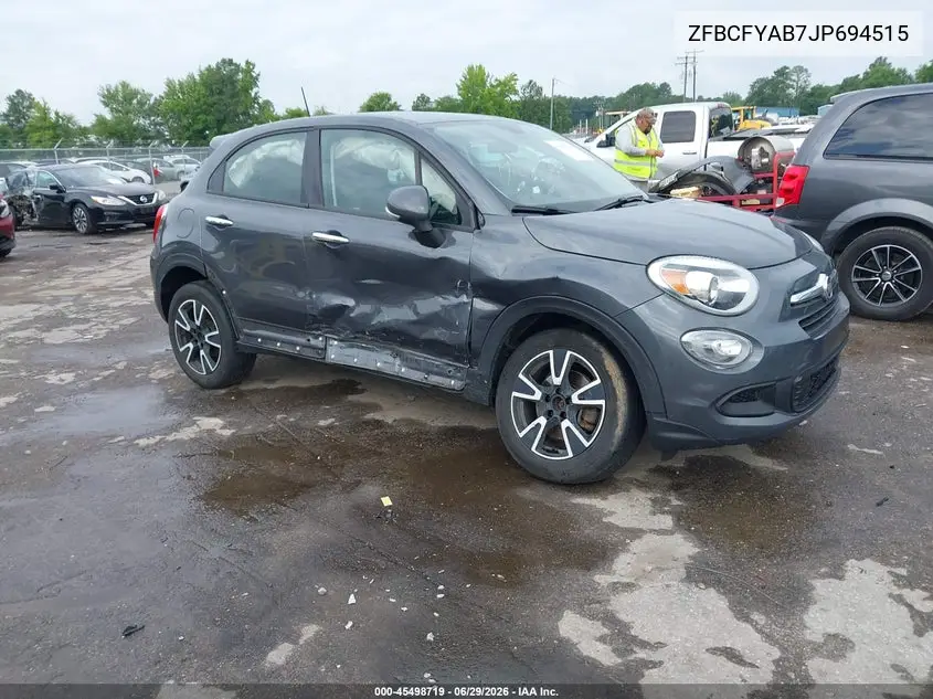 2018 Fiat 500X Pop Awd VIN: ZFBCFYAB7JP694515 Lot: 45498719