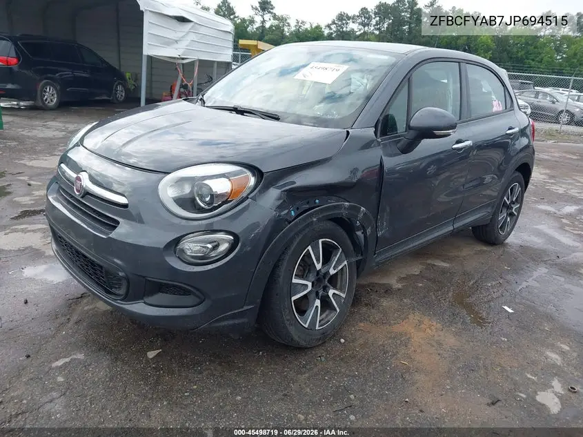 2018 Fiat 500X Pop Awd VIN: ZFBCFYAB7JP694515 Lot: 45498719