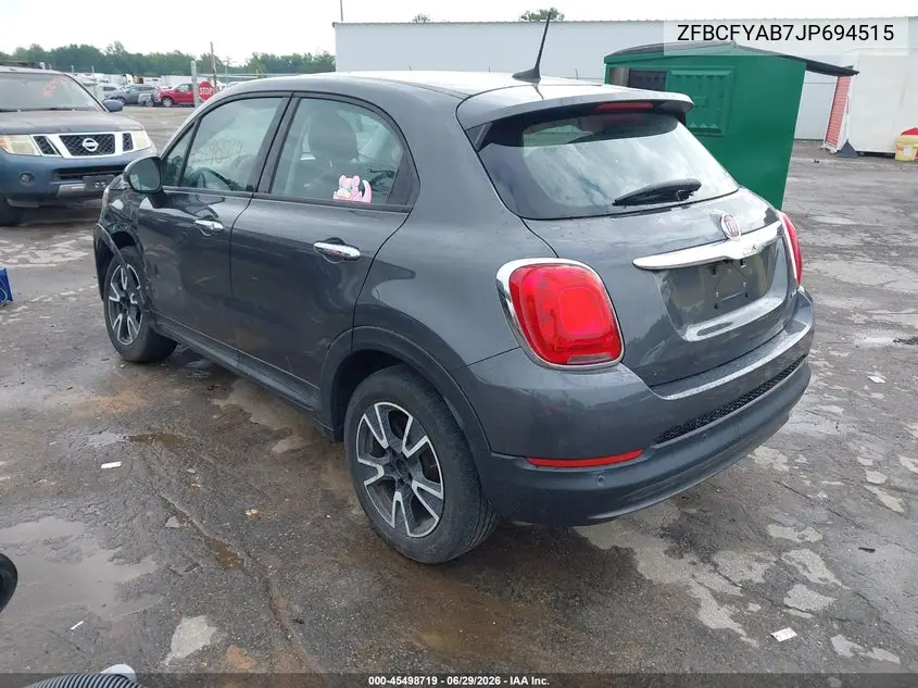 2018 Fiat 500X Pop Awd VIN: ZFBCFYAB7JP694515 Lot: 45498719