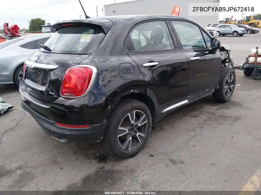 2018 Fiat 500X Blue Sky Edition Awd VIN: ZFBCFYAB9JP672418 Lot: 45535577