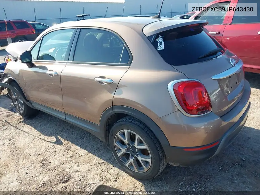 2018 Fiat 500X Trekking Fwd VIN: ZFBCFXCB9JP643430 Lot: 45552234
