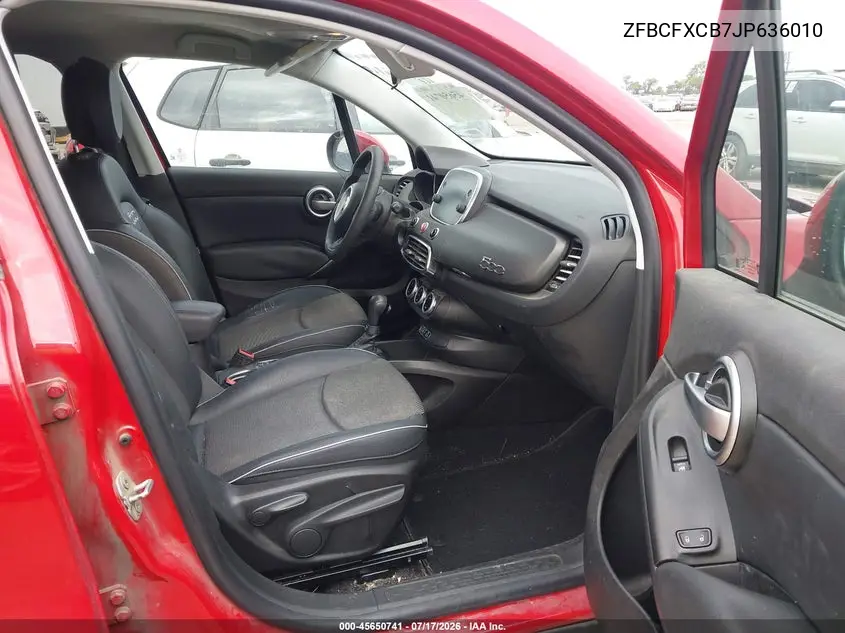 2018 Fiat 500X Trekking Fwd VIN: ZFBCFXCB7JP636010 Lot: 45650741
