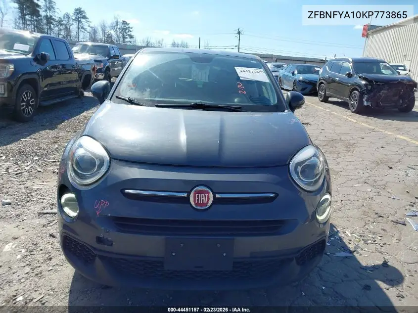 2019 Fiat 500X Pop Awd VIN: ZFBNFYA10KP773865 Lot: 44451157