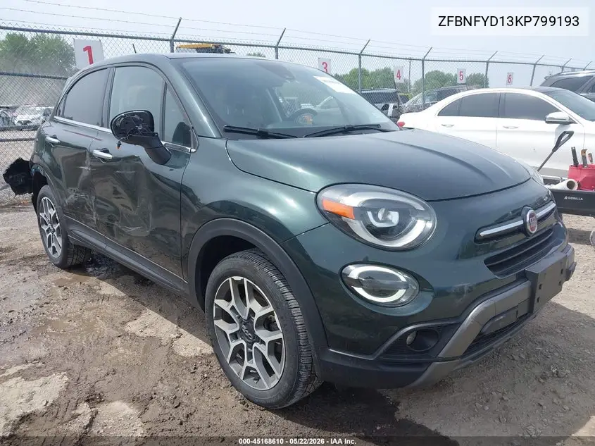 2019 Fiat 500X Trekking Plus Awd VIN: ZFBNFYD13KP799193 Lot: 45168610