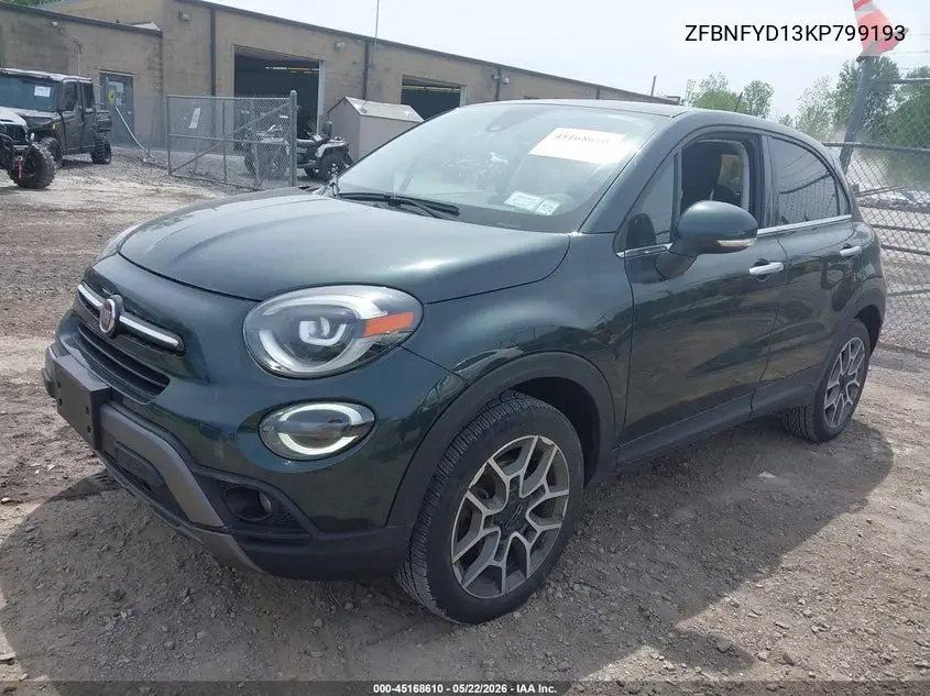 2019 Fiat 500X Trekking Plus Awd VIN: ZFBNFYD13KP799193 Lot: 45168610