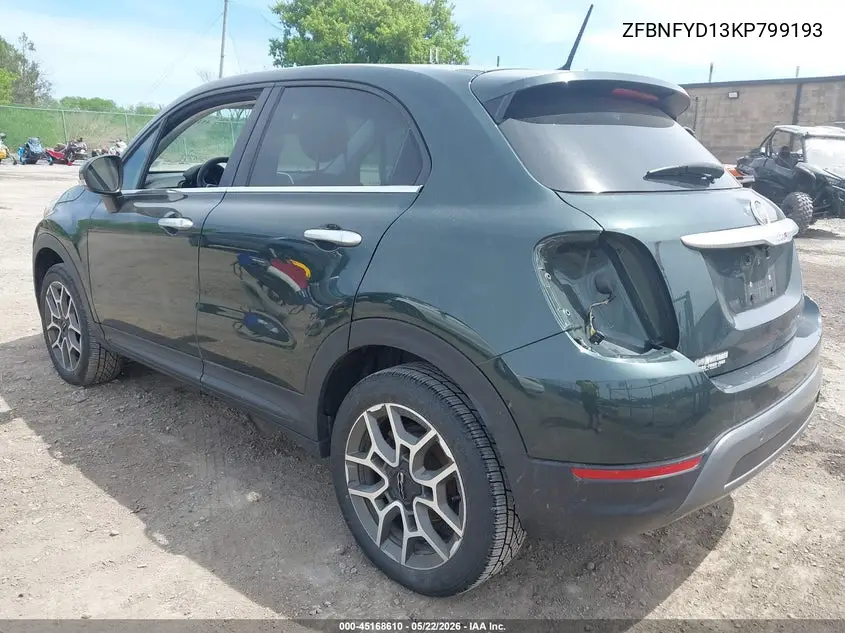 2019 Fiat 500X Trekking Plus Awd VIN: ZFBNFYD13KP799193 Lot: 45168610