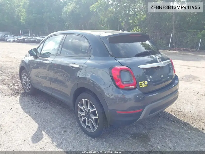 2021 Fiat 500X Trekking Awd VIN: ZFBNF3B13MP941955 Lot: 45589327