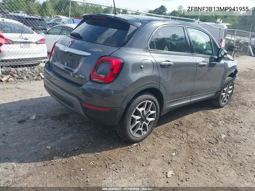 2021 Fiat 500X Trekking Awd VIN: ZFBNF3B13MP941955 Lot: 45589327