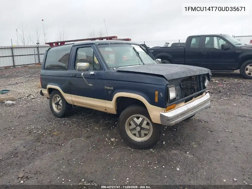 1FMCU14T7GUD35671 1986 Ford Bronco Ii