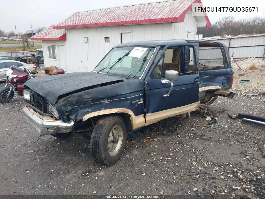 1FMCU14T7GUD35671 1986 Ford Bronco Ii