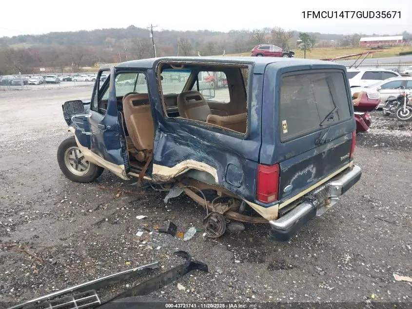 1FMCU14T7GUD35671 1986 Ford Bronco Ii