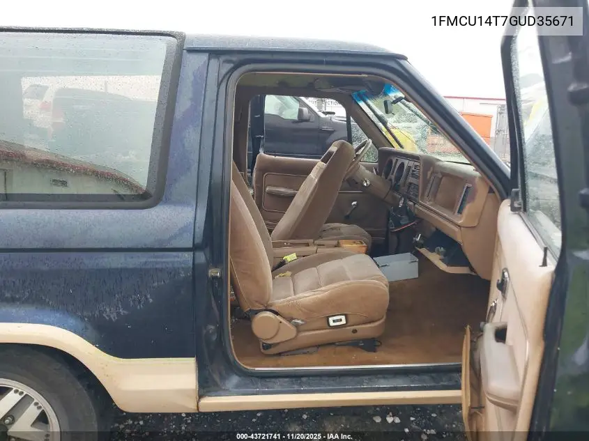1FMCU14T7GUD35671 1986 Ford Bronco Ii
