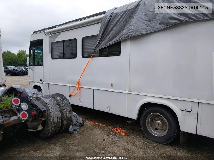 2000 Ford F550 Super Duty Stripped Chass VIN: 3FCNF53S3YJA00115 Lot: 45365199
