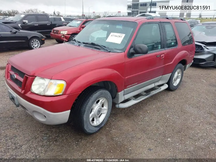 1FMYU60E82UC81591 2002 Ford Explorer Sport