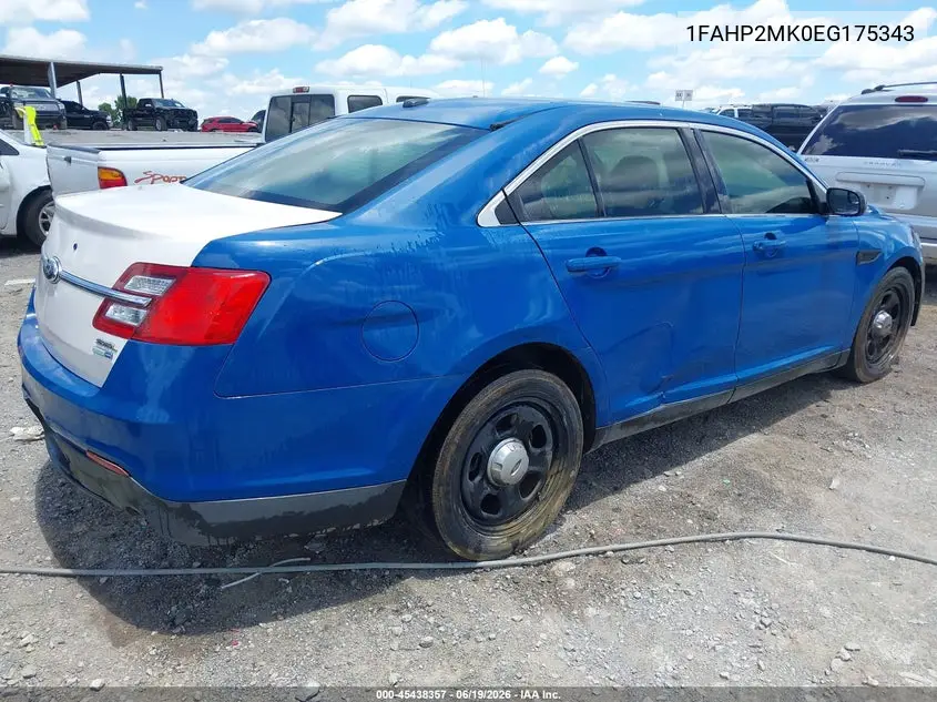 2014 Ford Police Interceptor VIN: 1FAHP2MK0EG175343 Lot: 45438357