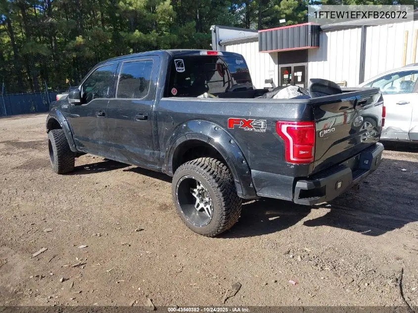 1FTEW1EFXFB26072 2015 Ford F150 Lariat