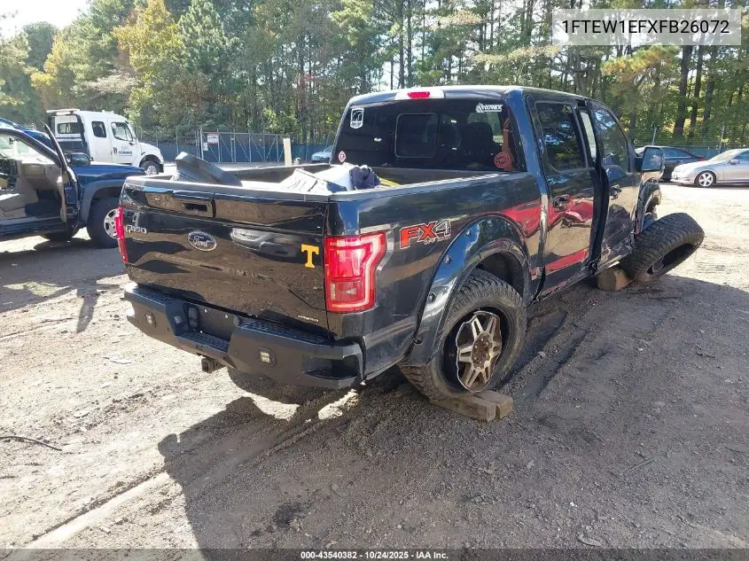 1FTEW1EFXFB26072 2015 Ford F150 Lariat