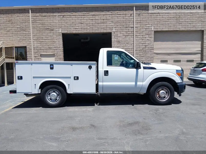 2016 Ford F-250 Xl/Xlt VIN: 1FDBF2A67GED02514 Lot: 45531806