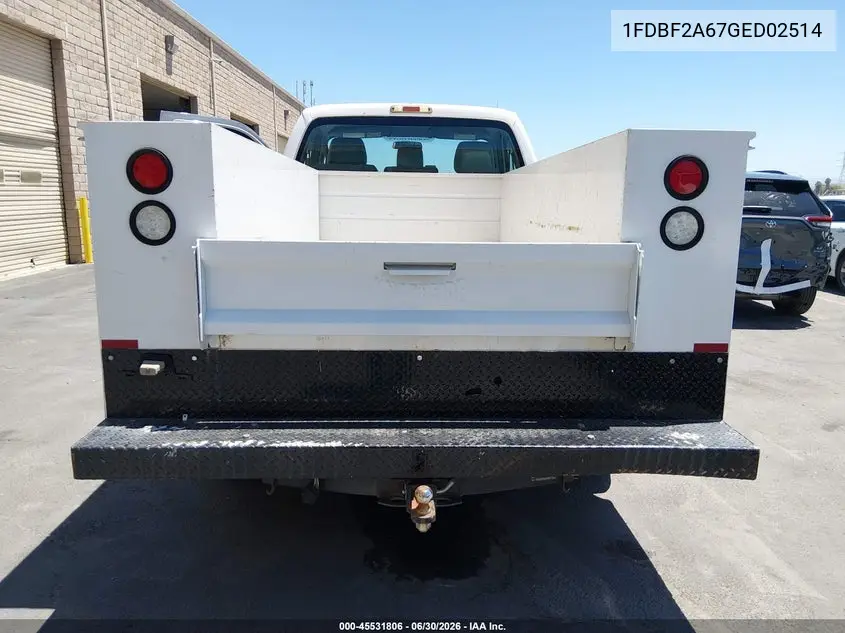2016 Ford F-250 Xl/Xlt VIN: 1FDBF2A67GED02514 Lot: 45531806