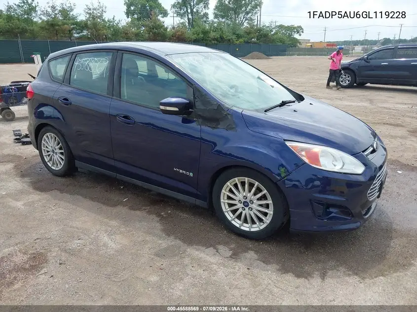 2016 Ford C-Max Hybrid Se VIN: 1FADP5AU6GL119228 Lot: 45588569