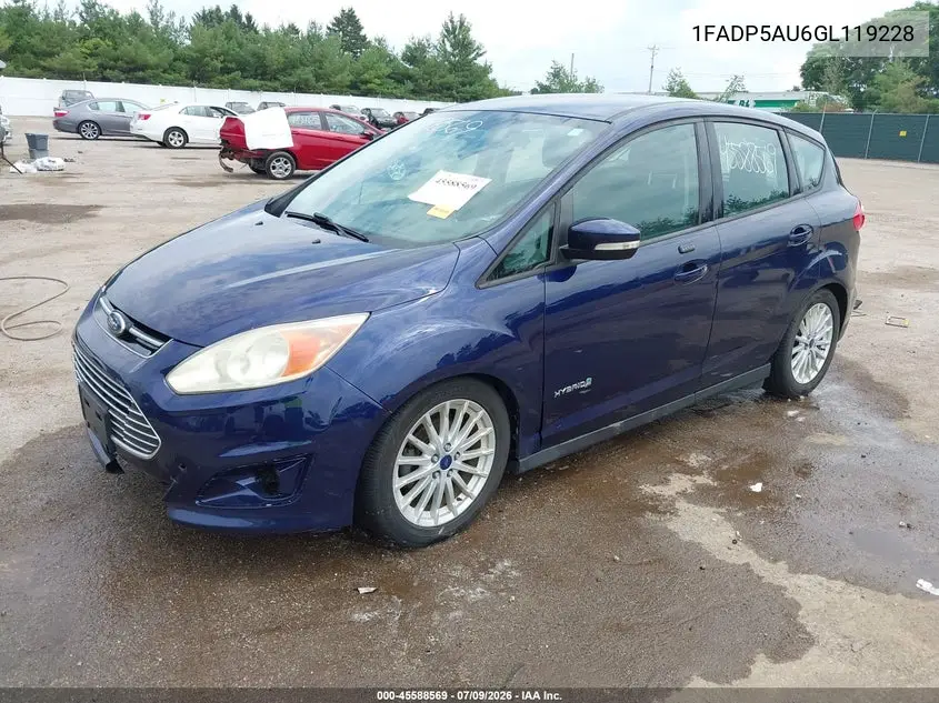 2016 Ford C-Max Hybrid Se VIN: 1FADP5AU6GL119228 Lot: 45588569