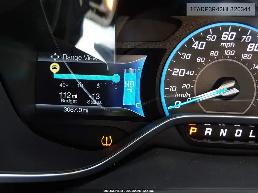 2017 Ford Focus Electric VIN: 1FADP3R42HL320344 Lot: 45531633