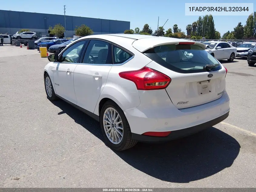 2017 Ford Focus Electric VIN: 1FADP3R42HL320344 Lot: 45531633