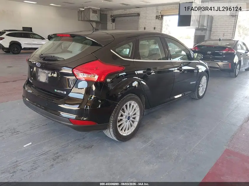 2018 Ford Focus Electric VIN: 1FADP3R41JL296124 Lot: 45306293