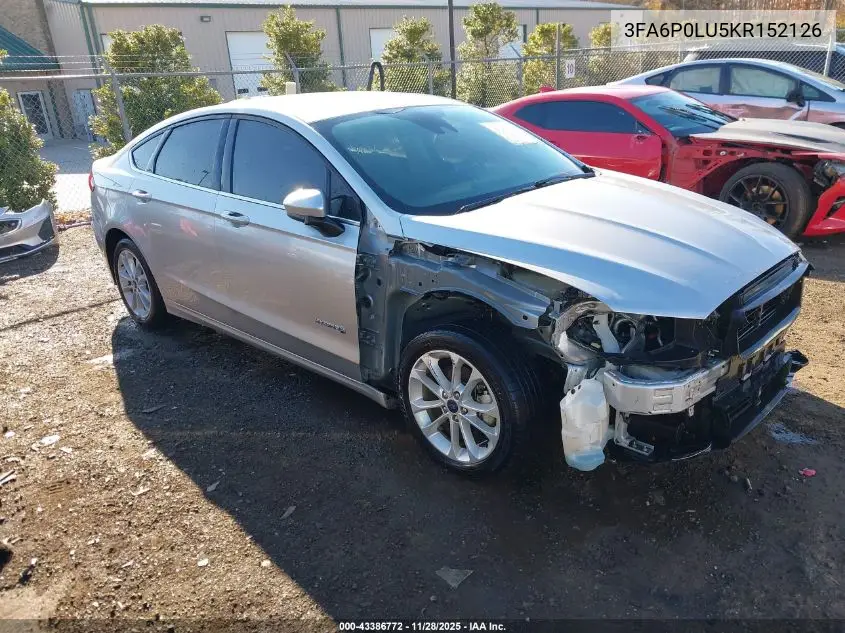 3FA6P0LU5KR152126 2019 Ford Fusion Hybrid Se