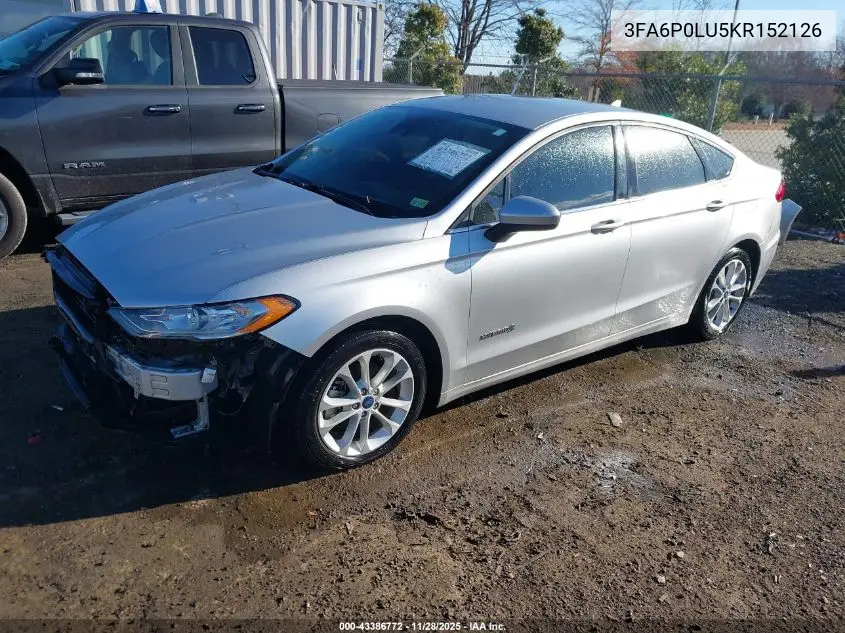 3FA6P0LU5KR152126 2019 Ford Fusion Hybrid Se
