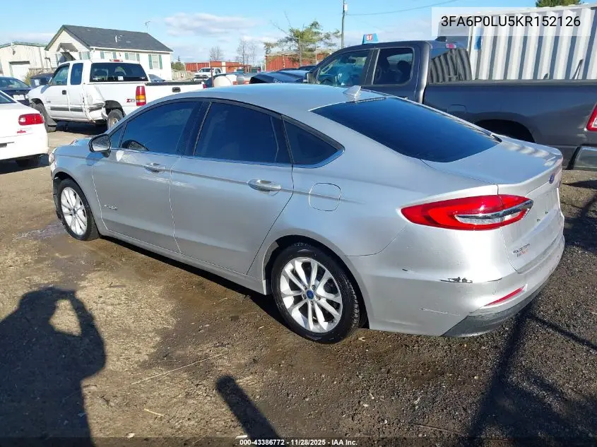 3FA6P0LU5KR152126 2019 Ford Fusion Hybrid Se