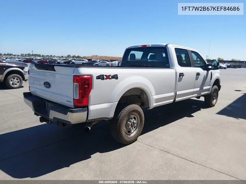 2019 Ford F-250 Xl VIN: 1FT7W2B67KEF84686 Lot: 45592605