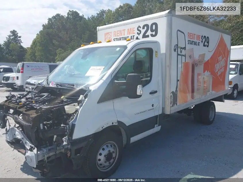 1FDBF6Z86LKA32233 2020 Ford Transit-350 Cab