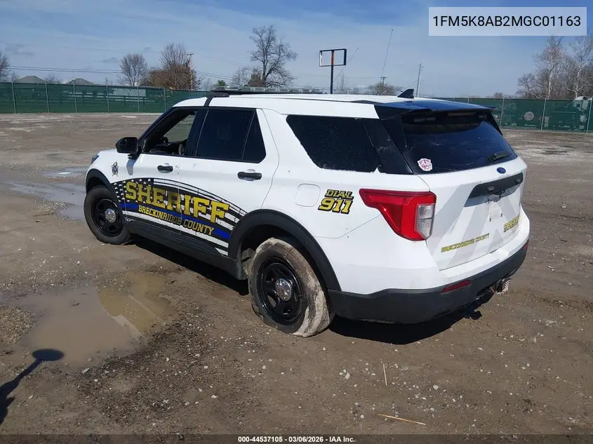 2021 Ford Police Interceptor VIN: 1FM5K8AB2MGC01163 Lot: 44537105