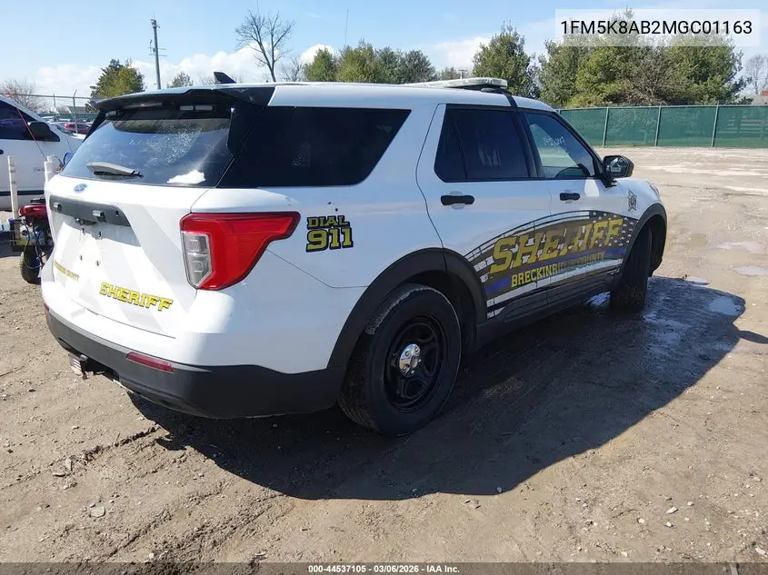 2021 Ford Police Interceptor VIN: 1FM5K8AB2MGC01163 Lot: 44537105