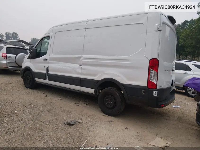 2024 Ford Transit-350 VIN: 1FTBW9C80RKA34924 Lot: 45657632