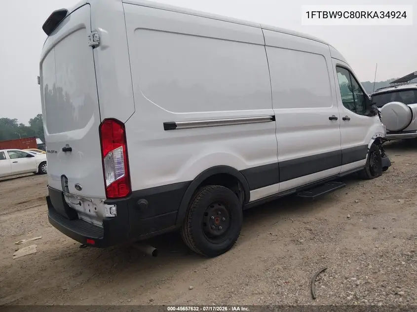 2024 Ford Transit-350 VIN: 1FTBW9C80RKA34924 Lot: 45657632