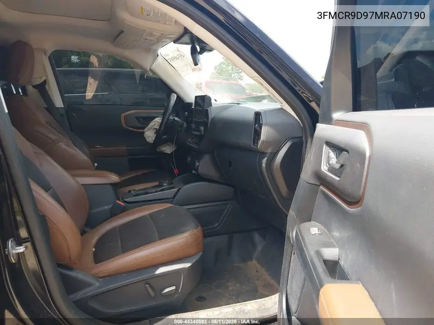 2021 Ford Bronco Sport Badlands VIN: 3FMCR9D97MRA07190 Lot: 45340593