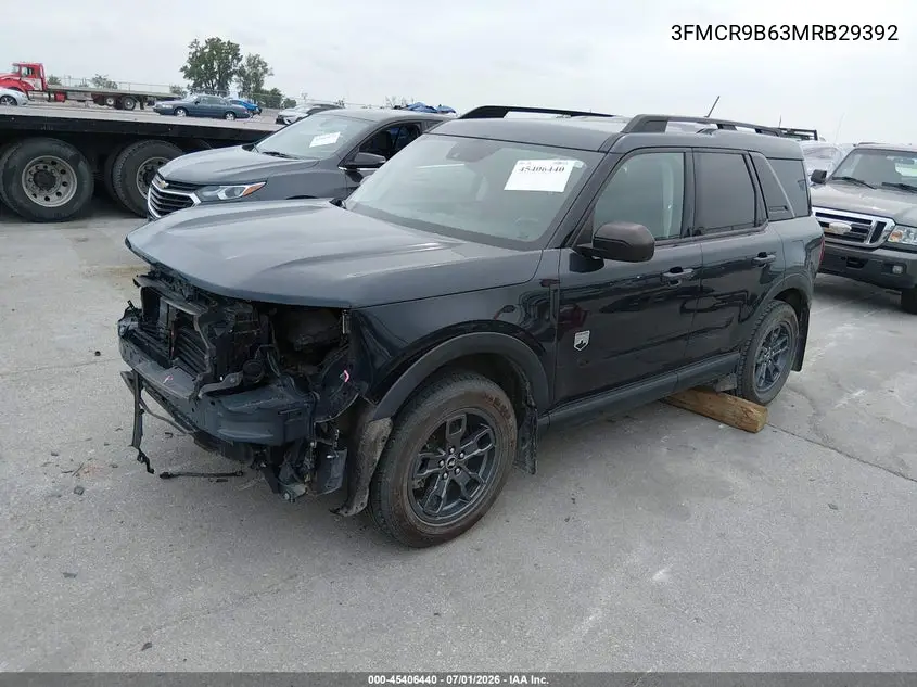 2021 Ford Bronco Sport Big Bend VIN: 3FMCR9B63MRB29392 Lot: 45406440