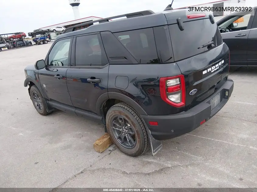 2021 Ford Bronco Sport Big Bend VIN: 3FMCR9B63MRB29392 Lot: 45406440