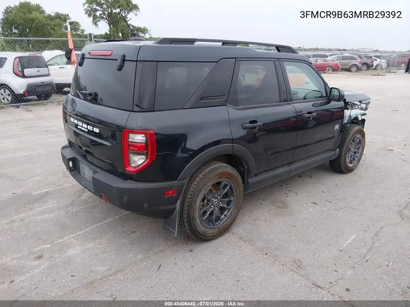 2021 Ford Bronco Sport Big Bend VIN: 3FMCR9B63MRB29392 Lot: 45406440