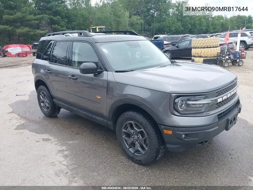 2021 Ford Bronco Sport Badlands VIN: 3FMCR9D90MRB17644 Lot: 45454534