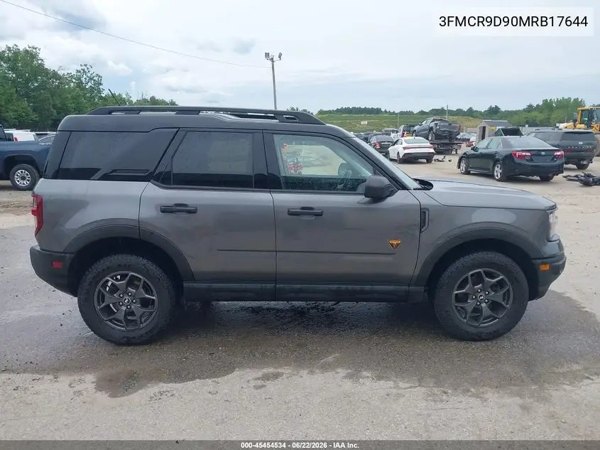 2021 Ford Bronco Sport Badlands VIN: 3FMCR9D90MRB17644 Lot: 45454534