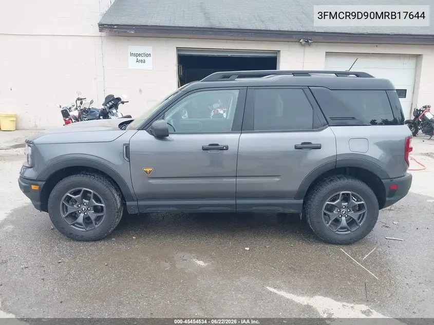2021 Ford Bronco Sport Badlands VIN: 3FMCR9D90MRB17644 Lot: 45454534
