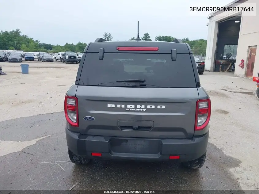 2021 Ford Bronco Sport Badlands VIN: 3FMCR9D90MRB17644 Lot: 45454534
