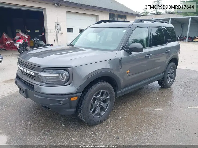 2021 Ford Bronco Sport Badlands VIN: 3FMCR9D90MRB17644 Lot: 45454534