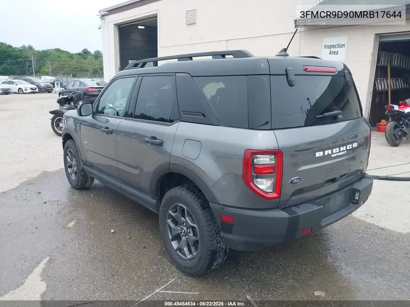 2021 Ford Bronco Sport Badlands VIN: 3FMCR9D90MRB17644 Lot: 45454534