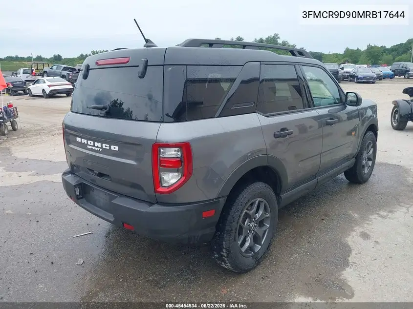 2021 Ford Bronco Sport Badlands VIN: 3FMCR9D90MRB17644 Lot: 45454534