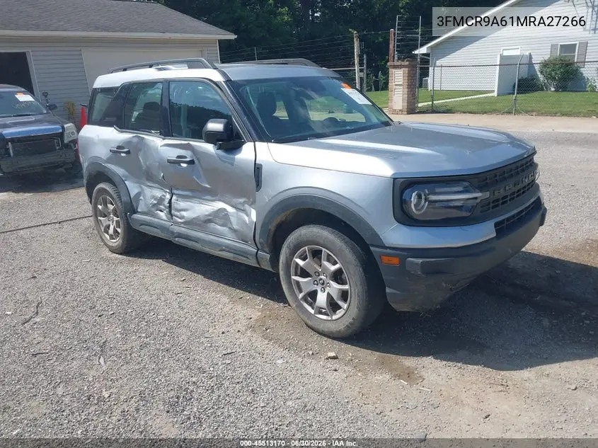 2021 Ford Bronco Sport VIN: 3FMCR9A61MRA27266 Lot: 45513170